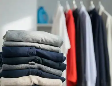 Stack Of Folded Shirts And Dry Cleaned Shirts In Background 1200X1200